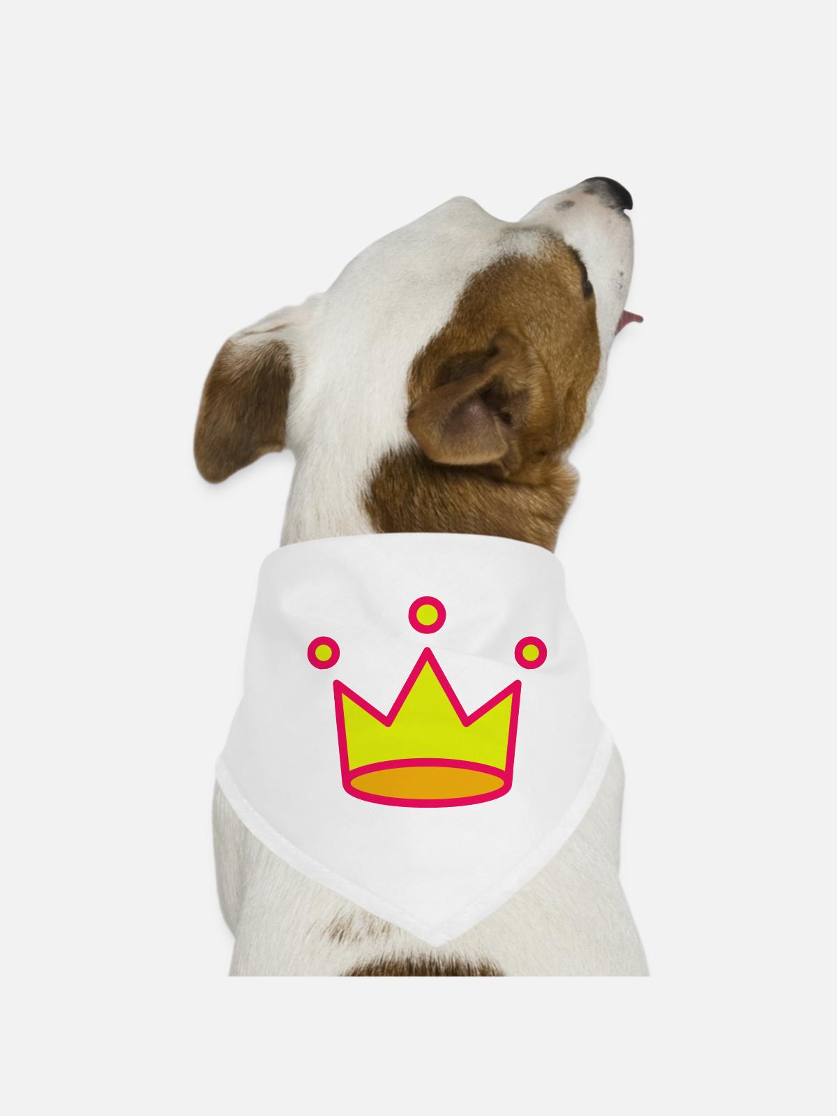 Crown Icon - Dog Bandana - white - Front