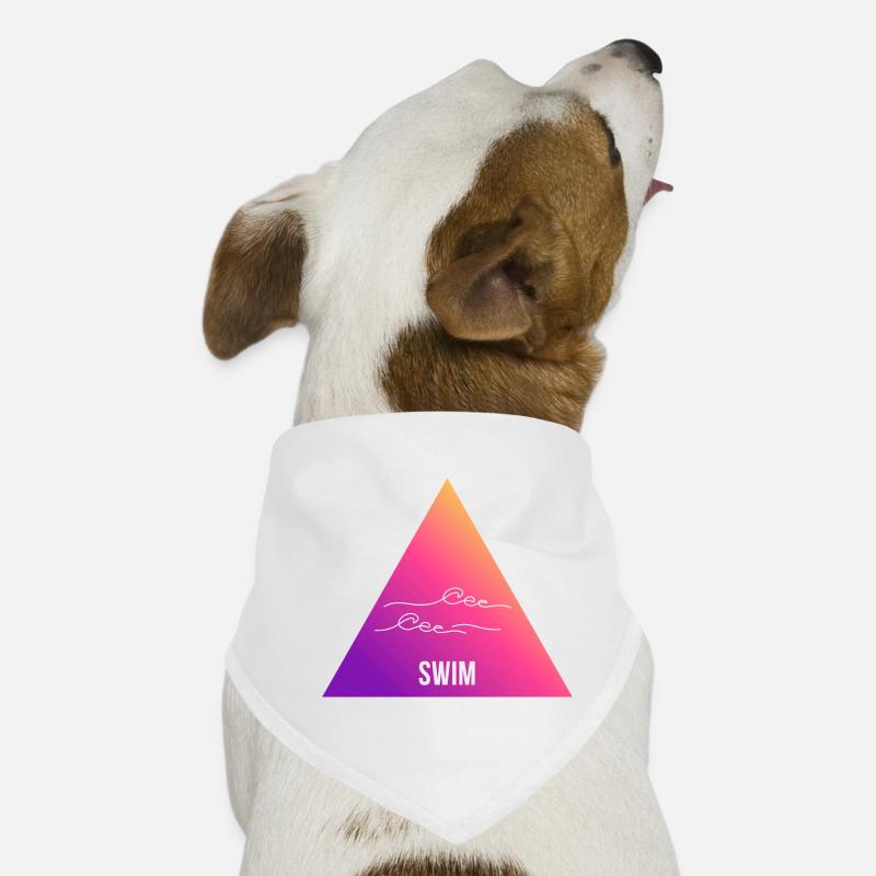 Swimming Gradient Triangle Waves Dog Bandana