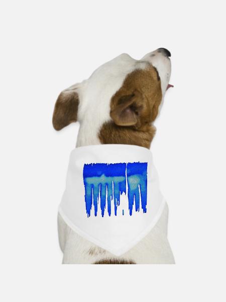 Abstrakt - Blauer Hintergrund - Hunde-Bandana - Weiß - Vorne