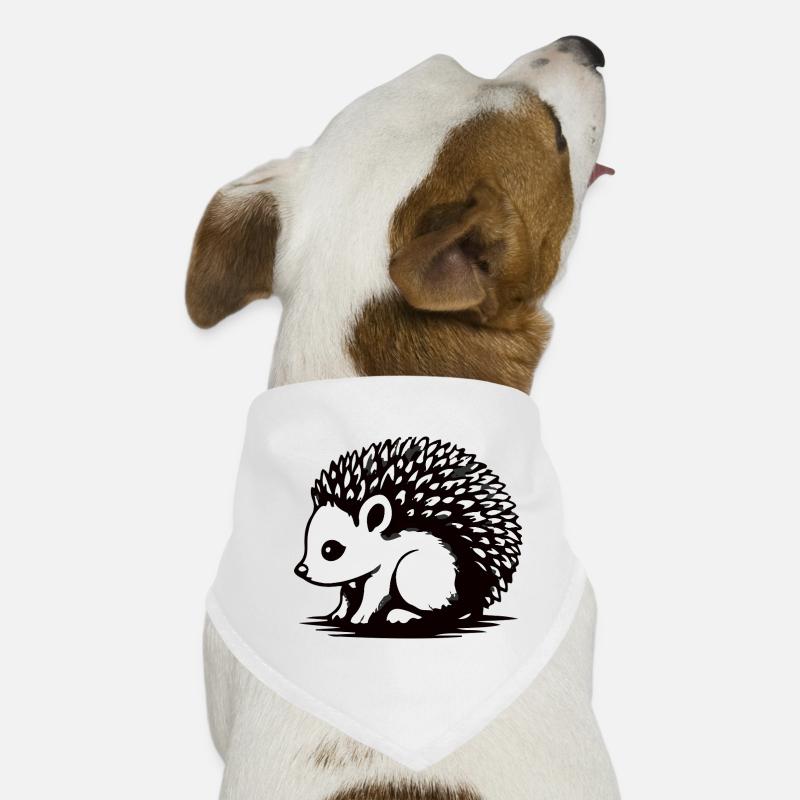 Silhouette Hérisson Monochrome Bandana pour chien
