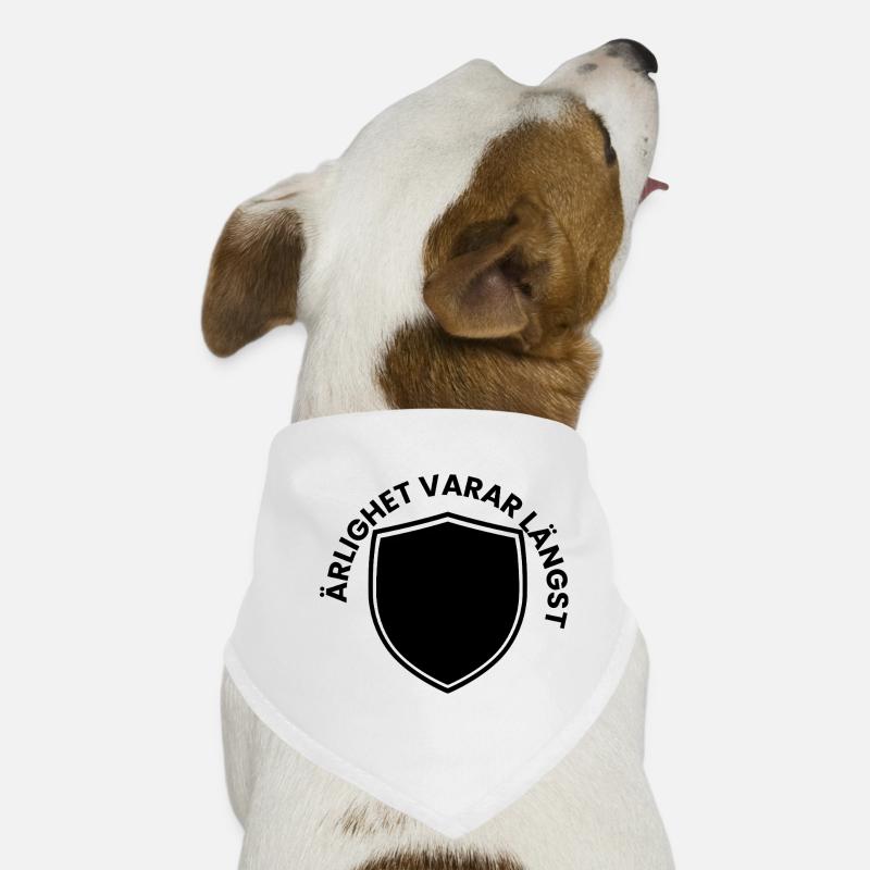 Black shield with white border emblem Dog Bandana