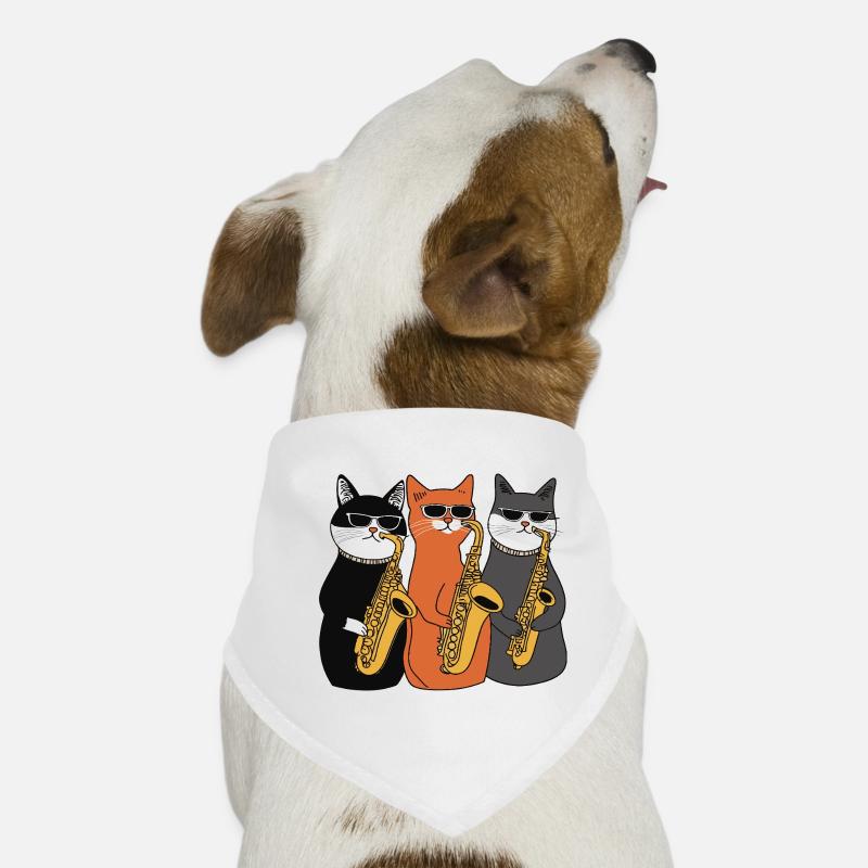 Trio de saxophone chat Bandana pour chien