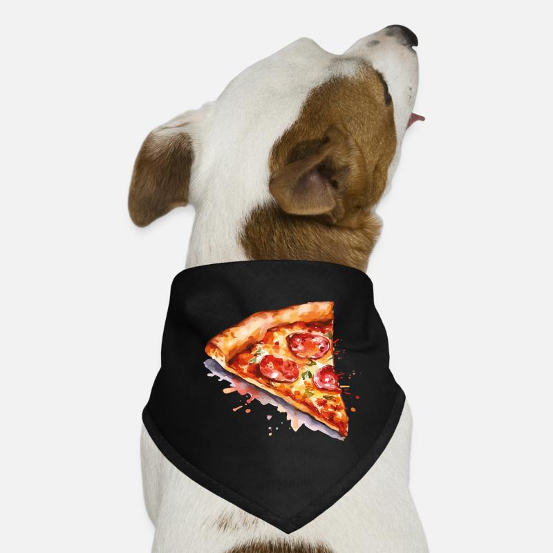 Tranche de pizza aquarelle Bandana pour chien