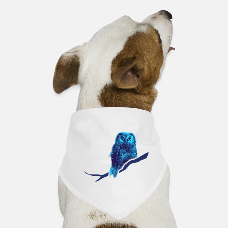 Eule kauz Uhu blau Hunde-Bandana