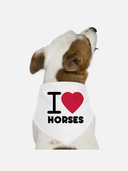 J'aime les chevaux - Bandana pour chien - blanc - Devant