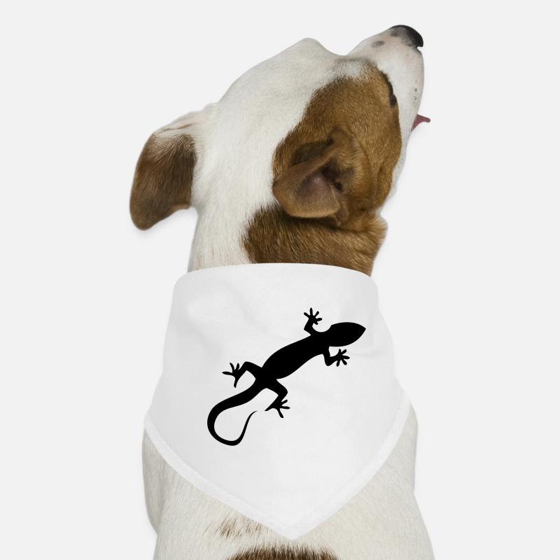 Gecko - Hunde-Bandana - Weiß