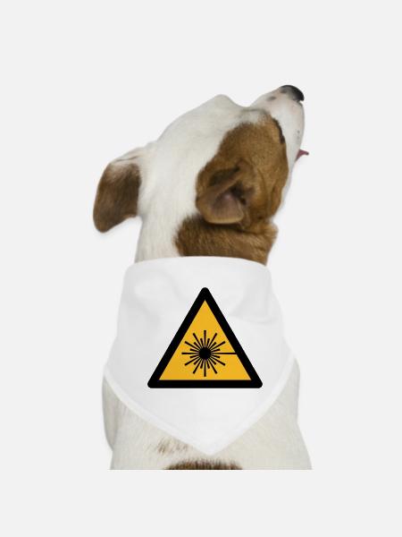 Hazard Symbol - Laser Light (2-color) - Dog Bandana - white