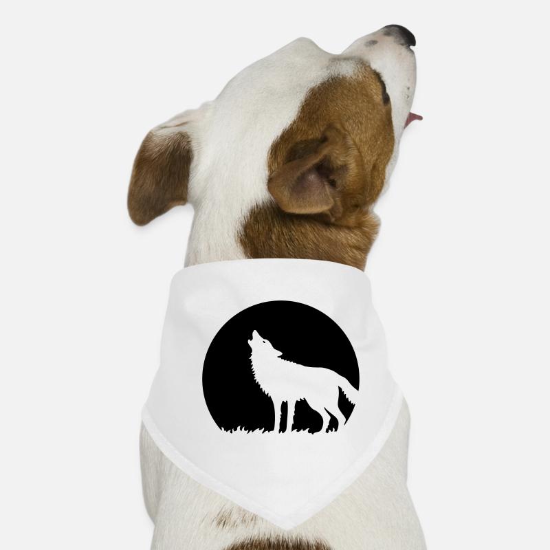 Heulender Wolf Bei Vollmond (1C) Hunde-Bandana