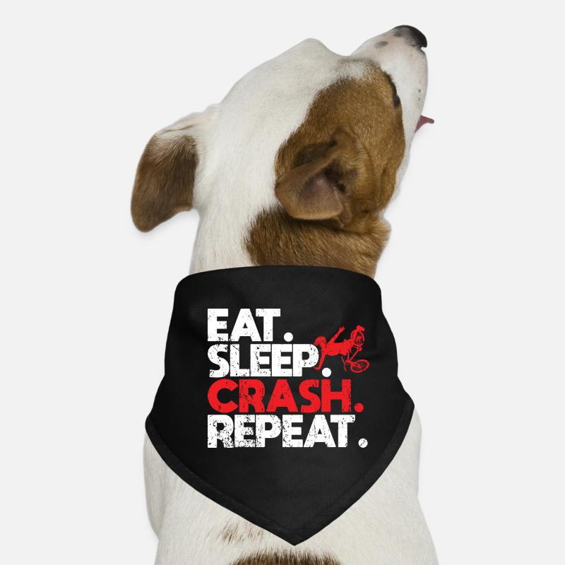 Eat Sleep Crash Repeat Vélo Chute Cyclisme Bandana pour chien