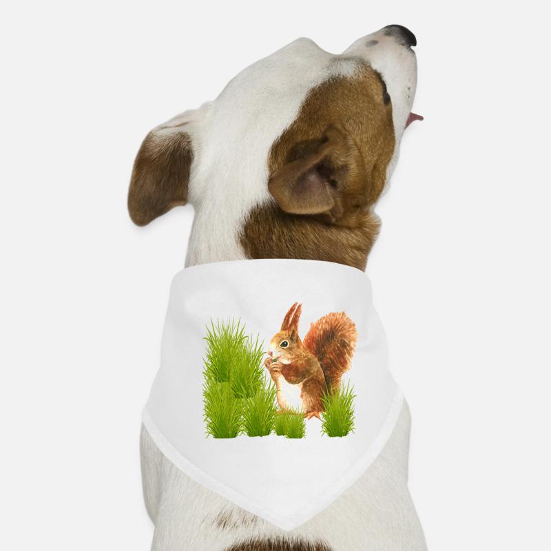 Eichhörnchen-Design - Hunde-Bandana - Weiß