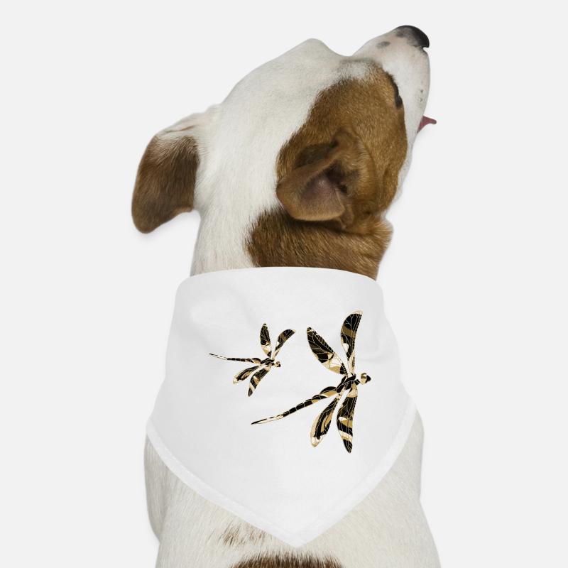 Libellen - Hunde-Bandana - Weiß