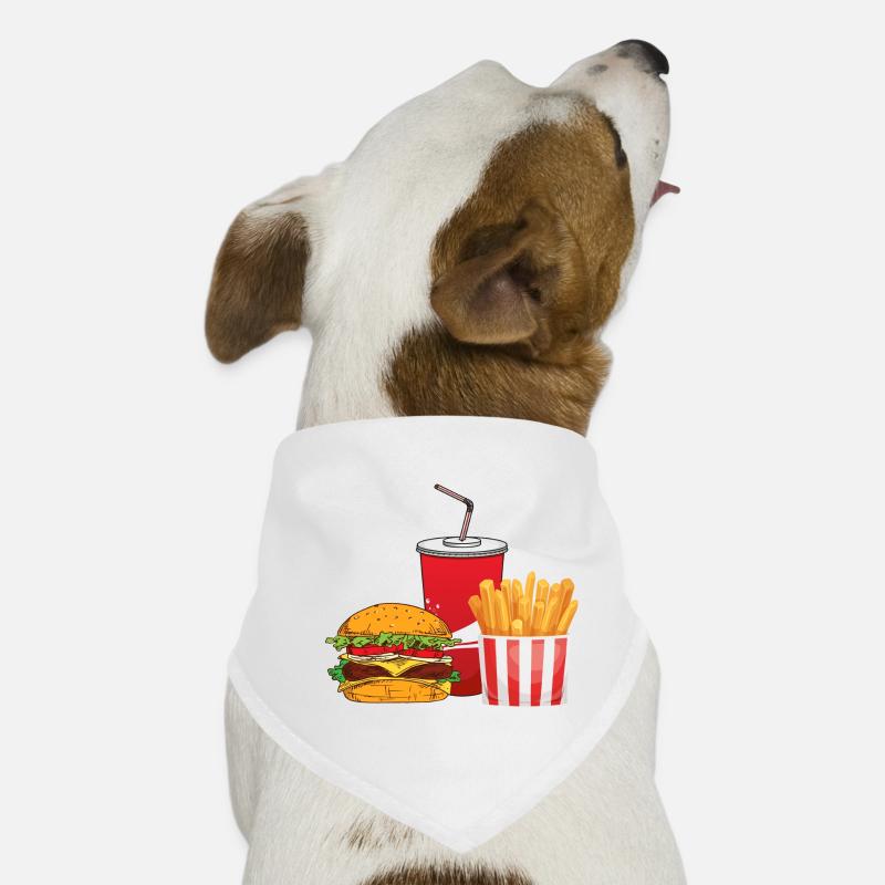Burger, Soda, Pommes. Hunde-Bandana