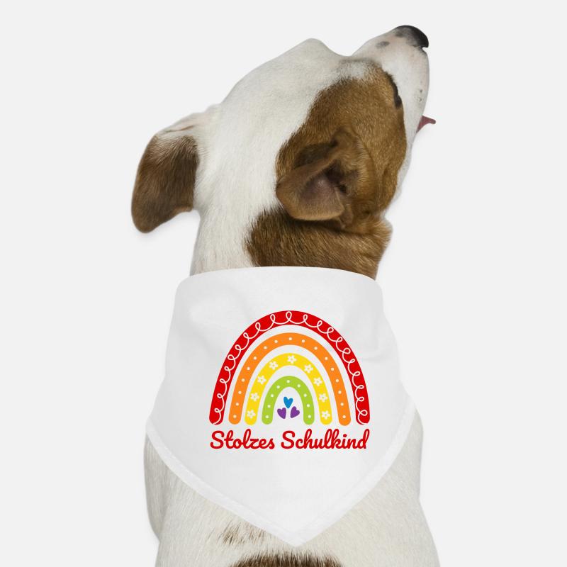 Stolzes Schulkind Boho Regenbogen bunt Einschulung Hunde-Bandana