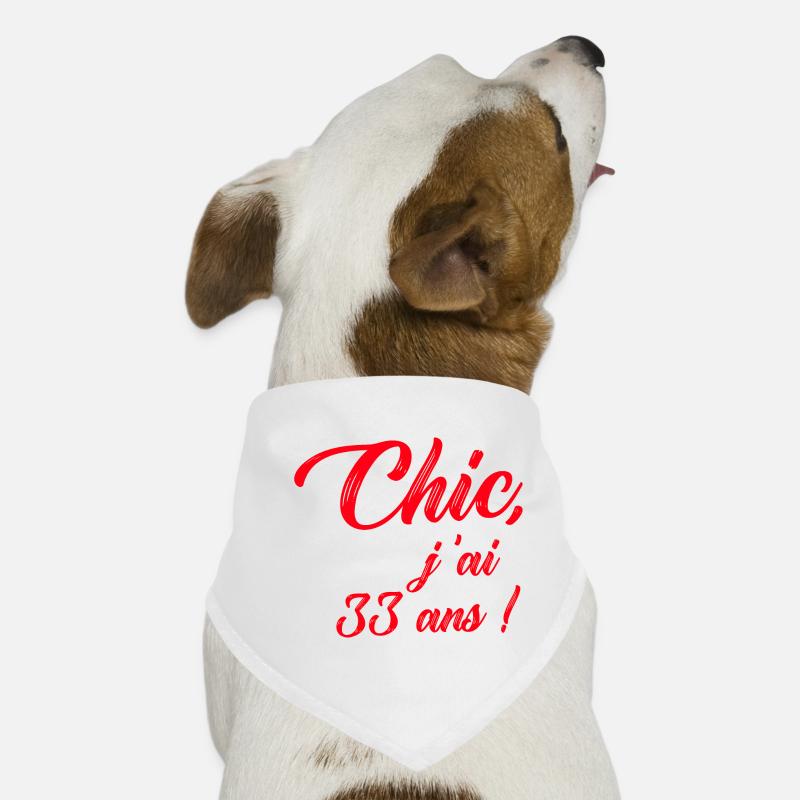 anniversaire chic j'ai 33 ans ! rouge Bandana pour chien