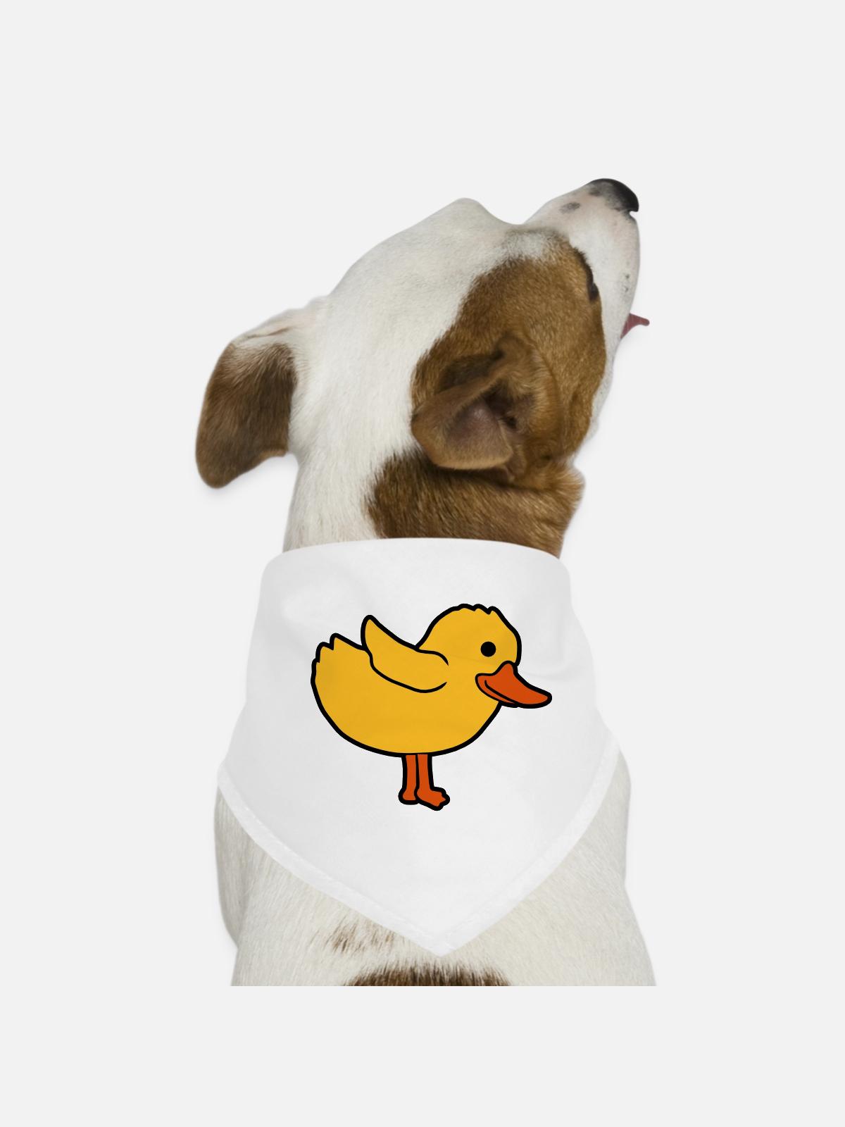 Cartoon duck cute chick - Dog Bandana - white - Front