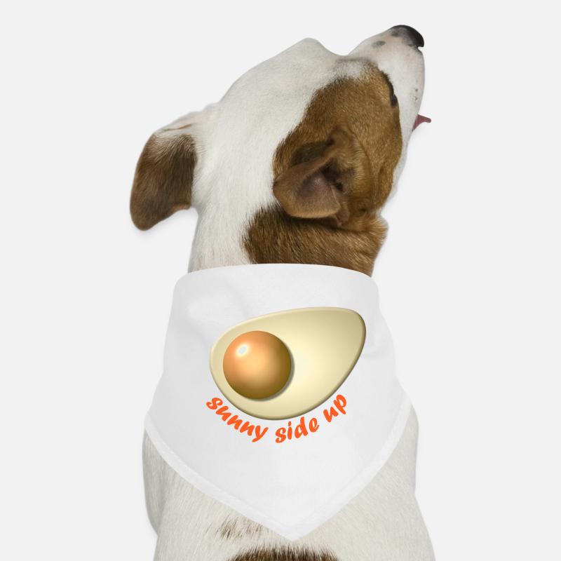 Egg Sunny side up schrift - Hunde-Bandana - Weiß