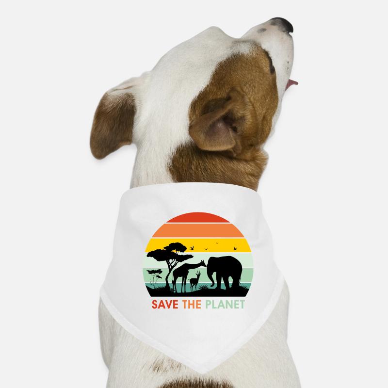 Save the planet. Design for print on white Dog Bandana