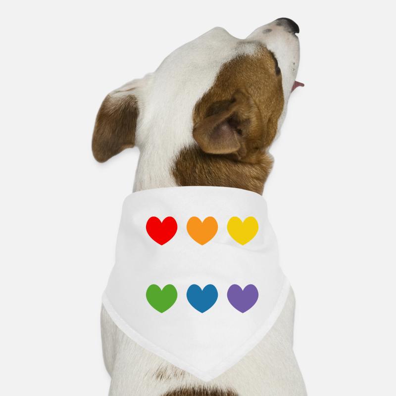 Regenbogenherzchen Braeutigam weiss Hunde-Bandana