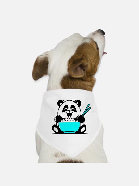 Panda - Dog Bandana - white