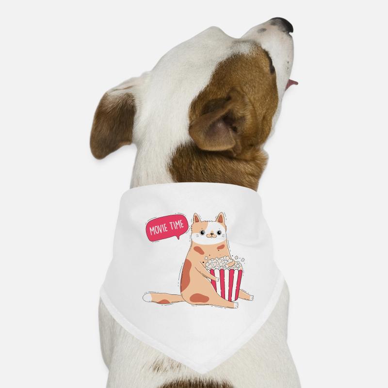Katze und Popcorn Hunde-Bandana