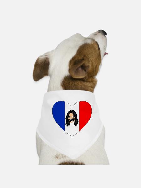 une femme Française qui aime la France - Bandana pour chien - blanc