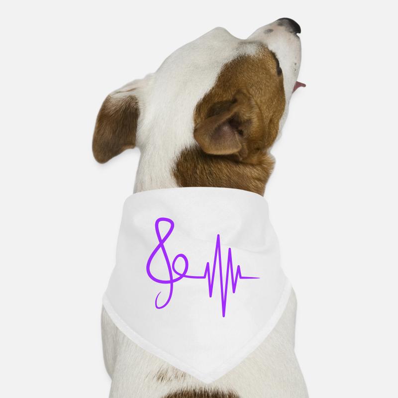 Music clef pulse frequency note heartbeat Dog Bandana