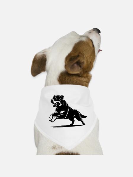 Rottweiler - Bandana pour chien - blanc - Devant