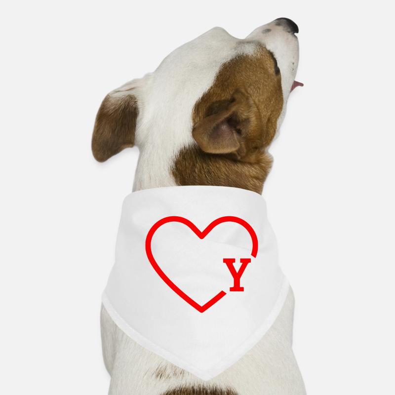 letter y red heart Dog Bandana
