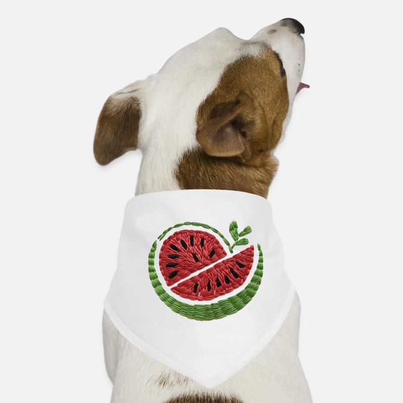 Gestickte Wassermelone Hunde-Bandana