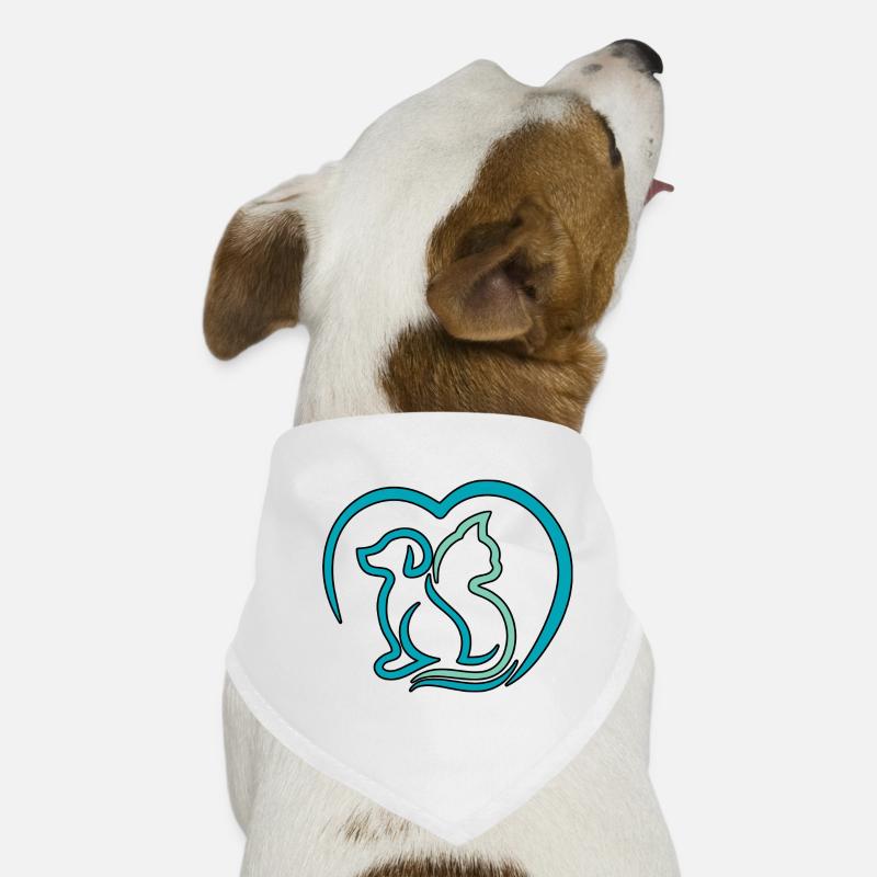 Blaue Katze und Hund. Hunde-Bandana