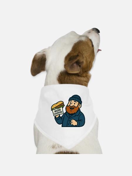 Hamburg fish sandwich - Dog Bandana - white - Front