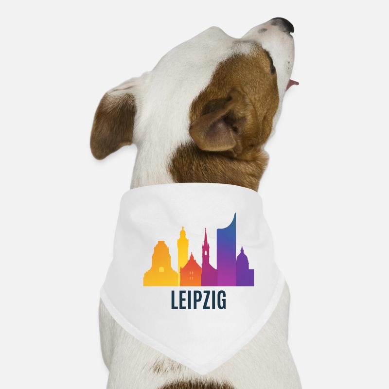 Leipzig Skyline Farbverlauf Hunde-Bandana