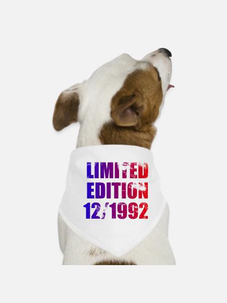 33rd Birthday Limited Edition 12/1992 - Dog Bandana - white - Front