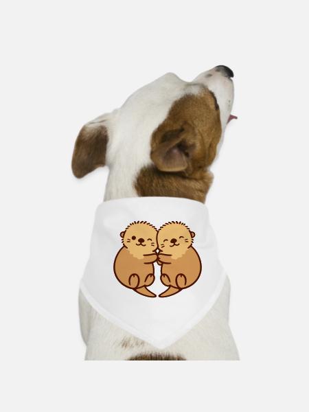 câlin de loutre - Bandana pour chien - blanc