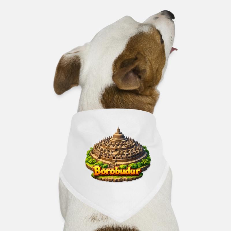 Borobudur-Tempel-Karikatur Hunde-Bandana