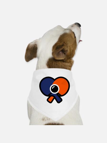 Table Tennis Rackets Heart Table Tennis Love - Dog Bandana - white - Front