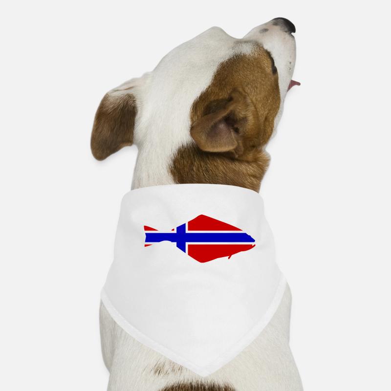 Heilbutt Norwegen - Hunde-Bandana - Weiß