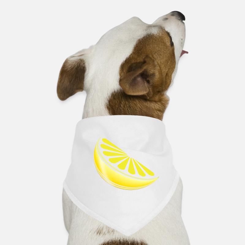 Zitrone - Hunde-Bandana - Weiß