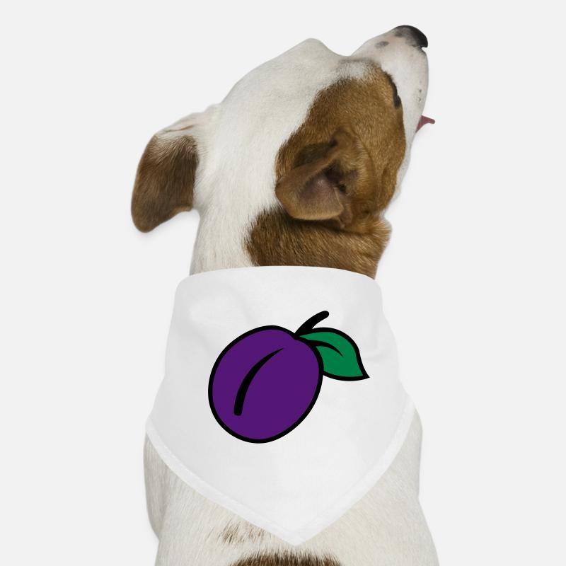 Pflaume - Hunde-Bandana - Weiß