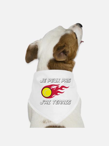 Tennis / Sport / Federer / Nadal / Balle / Jeu - Bandana pour chien - blanc