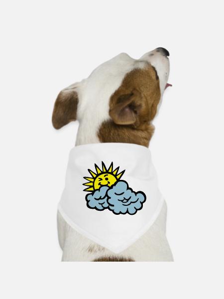 Wolke Lächeln Sonne - Hunde-Bandana - Weiß