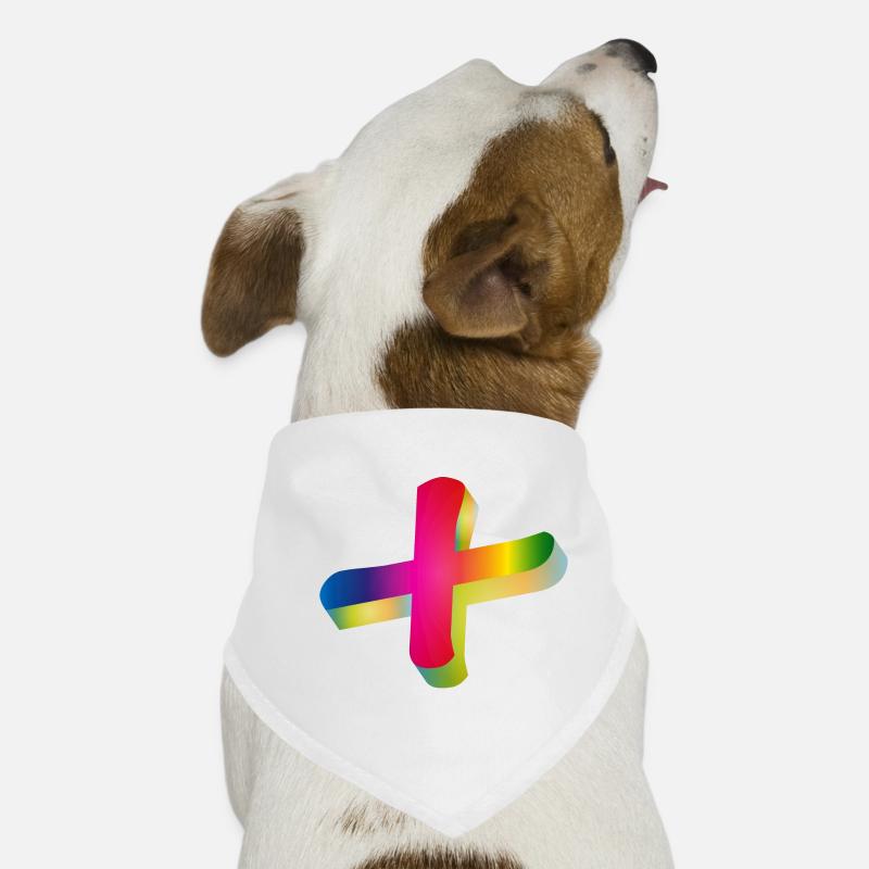 buntes Plus Zeichen in Regenbogenfarben Hunde-Bandana
