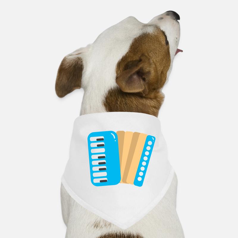 Akkordeon - Hunde-Bandana - Weiß