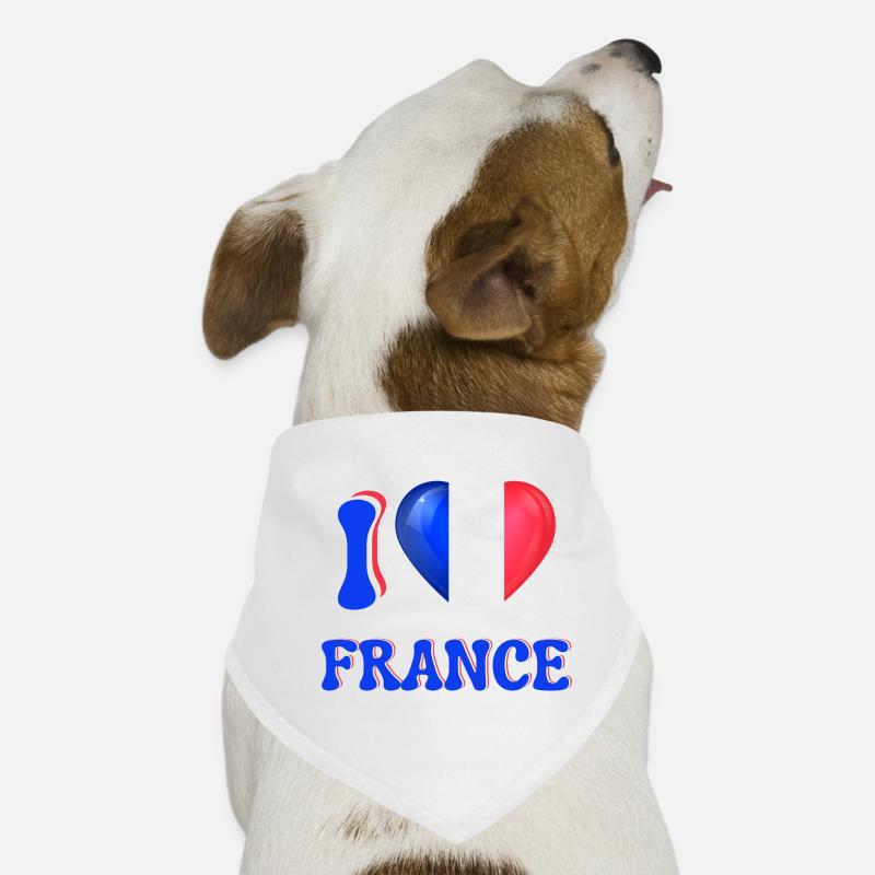I love France Bleu Blanc Rouge Drapeau Cœur Bandana pour chien