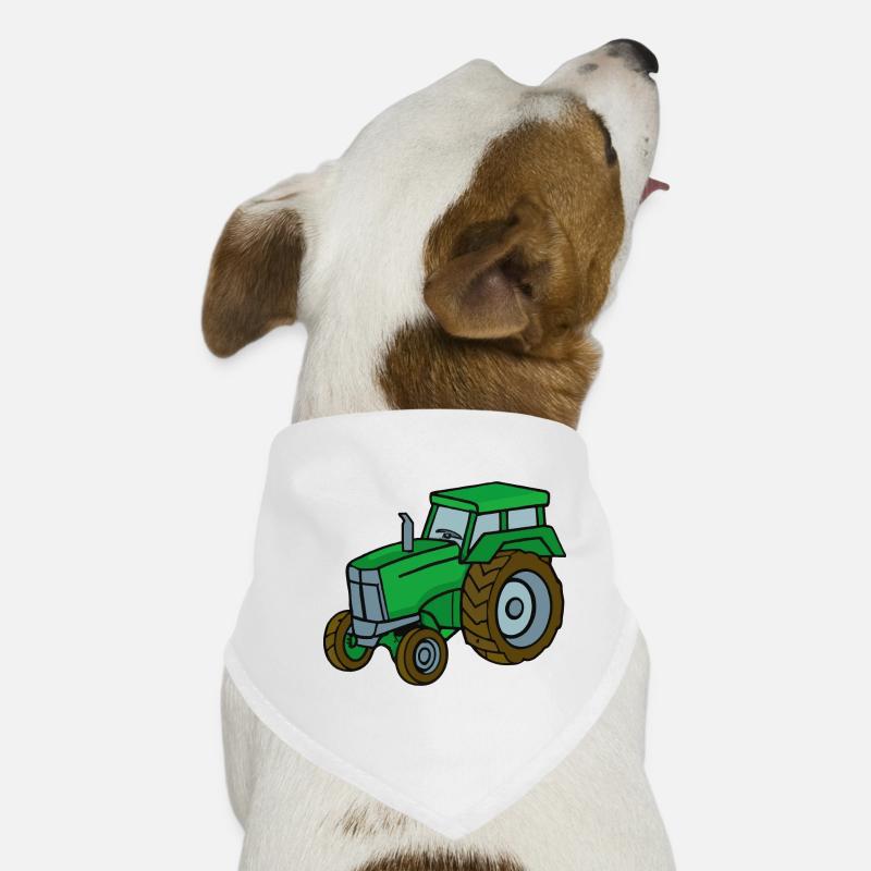 Grüner Traktor Illustration Kinder Geschenkidee Hunde-Bandana