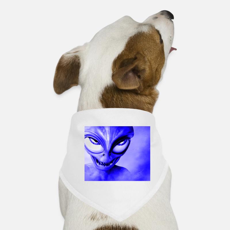 Alien with Sharp Teeth Design - Blue Dog Bandana