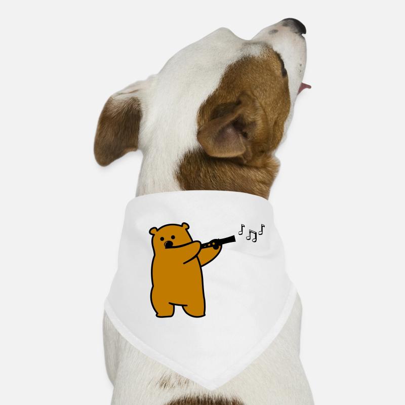 Bear plays flute Dog Bandana