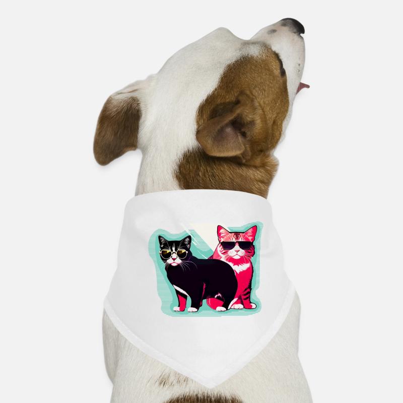 cool cats - Hunde-Bandana - Weiß