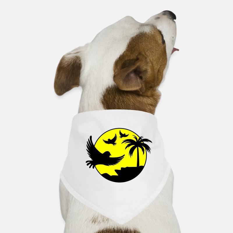 Birds Palmtree Design 2 Dog Bandana