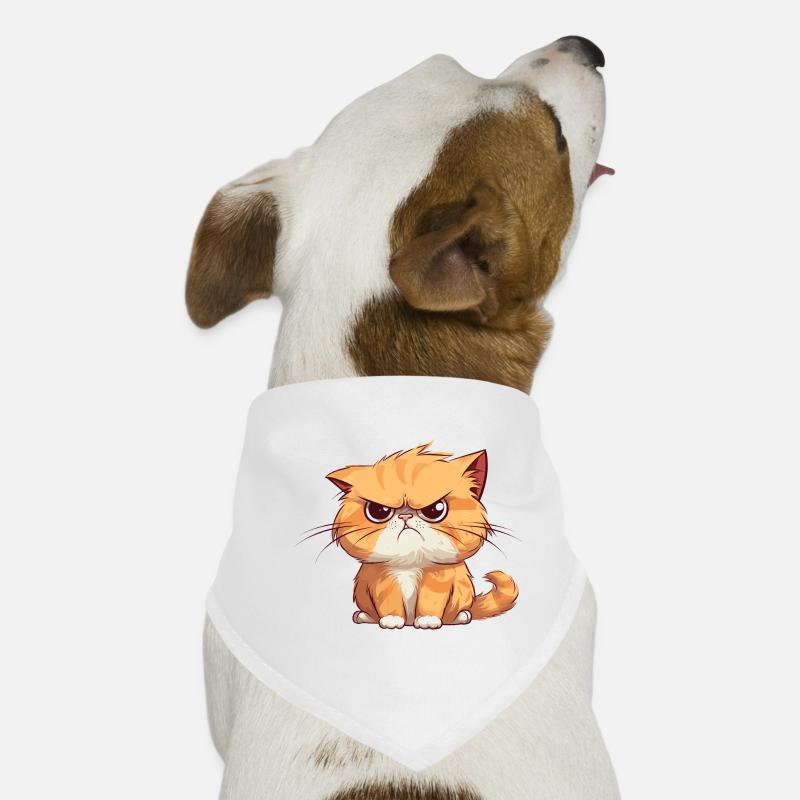 Grumpy but cute orange cat Dog Bandana